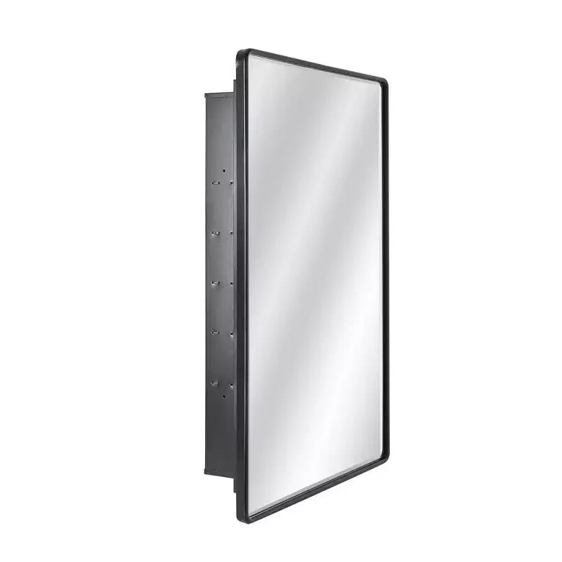 Head West 16.5"x27.5" Black Metal Wall Mount Storage Organizer with Glass Shelves