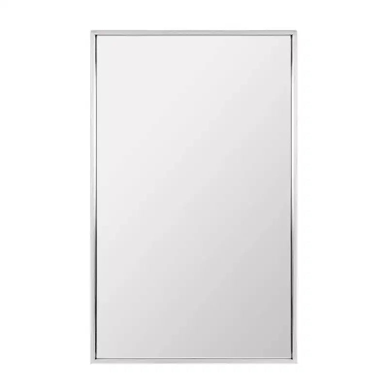 Armadietto dei medicinali a incasso cromato spazzolato da 16" x 26" con specchio