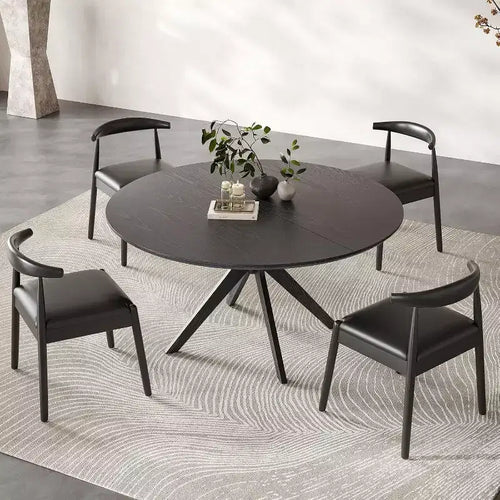 Tavolo da pranzo rotondo da 119 cm per 4–6 persone, nero