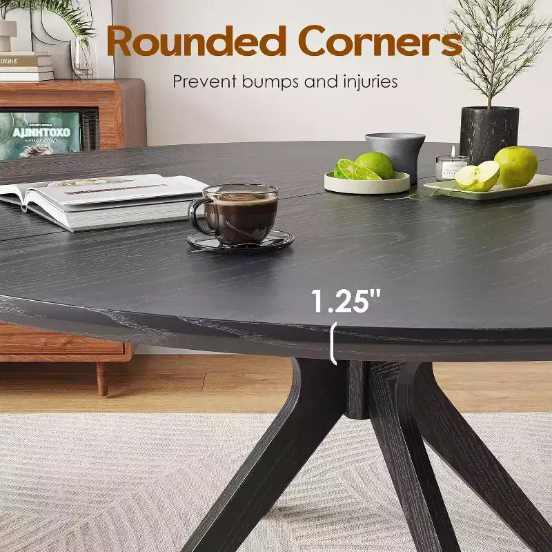 Tavolo da pranzo rotondo da 119 cm per 4–6 persone, nero
