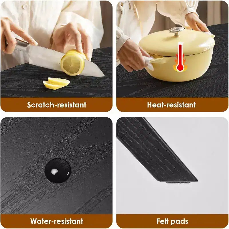 Tavolo da pranzo rotondo da 119 cm per 4–6 persone, nero