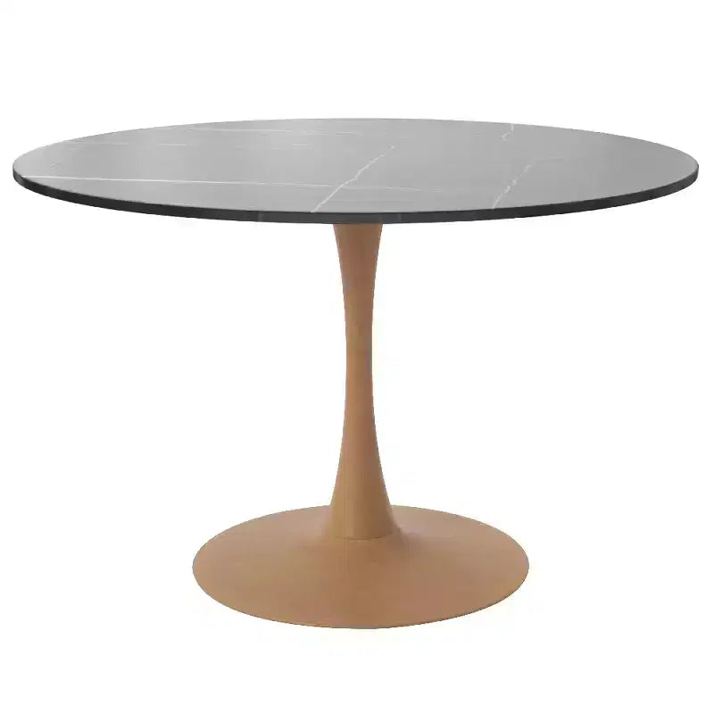 Tavolo da pranzo rotondo da 40" con piano in pietra sinterizzata e base a piedistallo