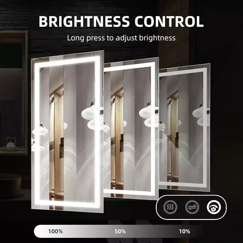 Specchio da bagno a LED con antiappannamento e illuminazione dimmerabile