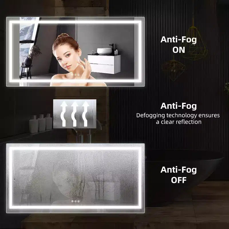 Specchio da bagno a LED con antiappannamento e illuminazione dimmerabile