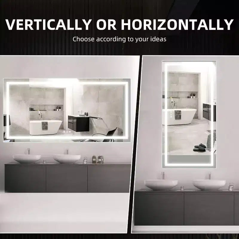 Specchio da bagno a LED con antiappannamento e illuminazione dimmerabile