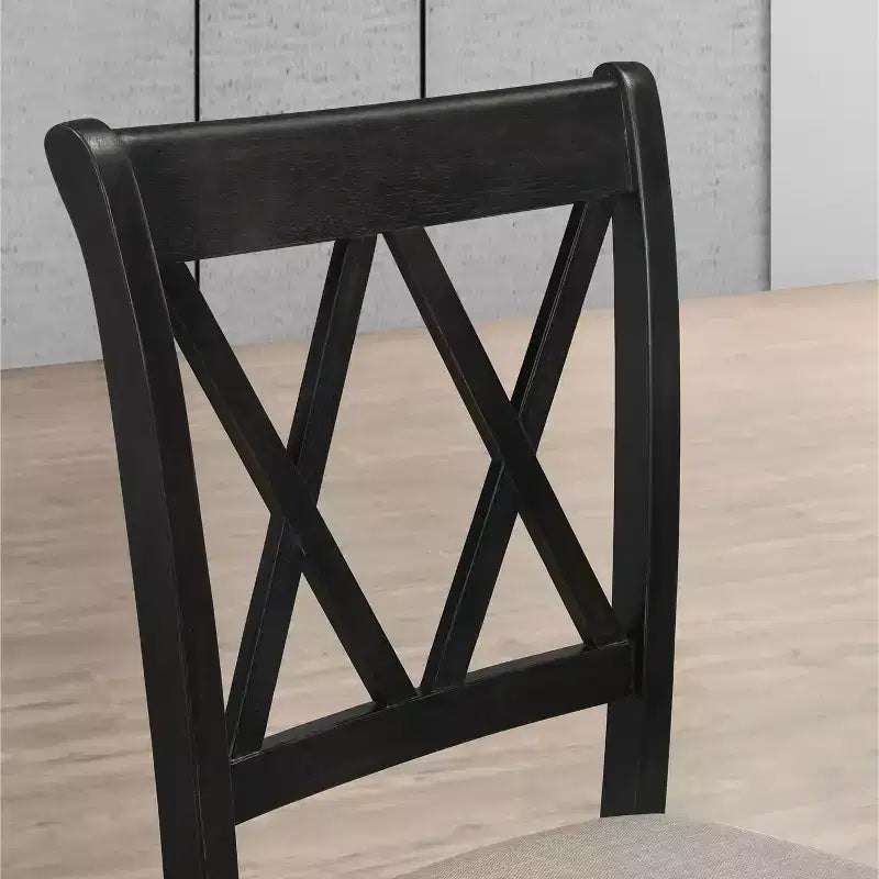 Sedie da pranzo imbottite di metà secolo con schienale unico, set da 2 – Struttura in legno, poliestere