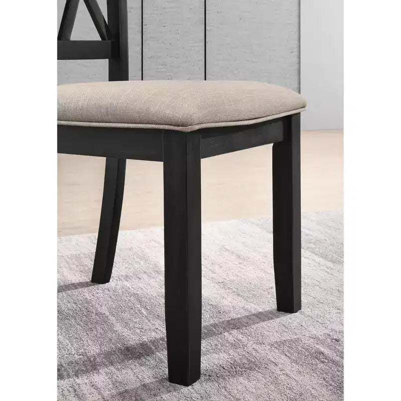 Sedie da pranzo imbottite di metà secolo con schienale unico, set da 2 – Struttura in legno, poliestere