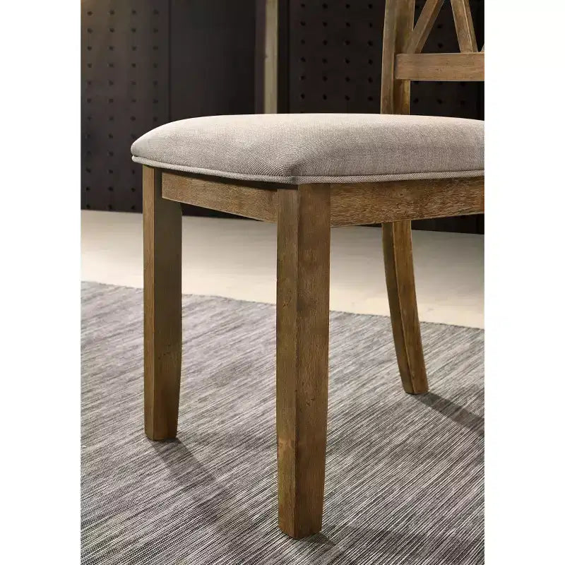 Sedie da pranzo imbottite di metà secolo con schienale unico, set da 2 – Struttura in legno, poliestere