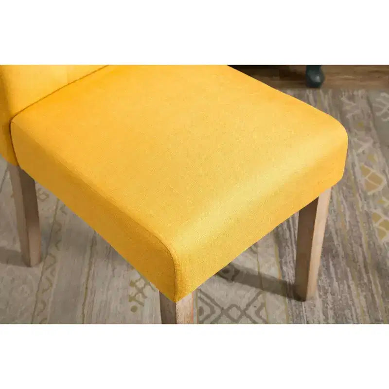 Sedie da Pranzo Imbottite con Schienale Trapuntato, Set da 2 – Struttura in Legno, Poliestere