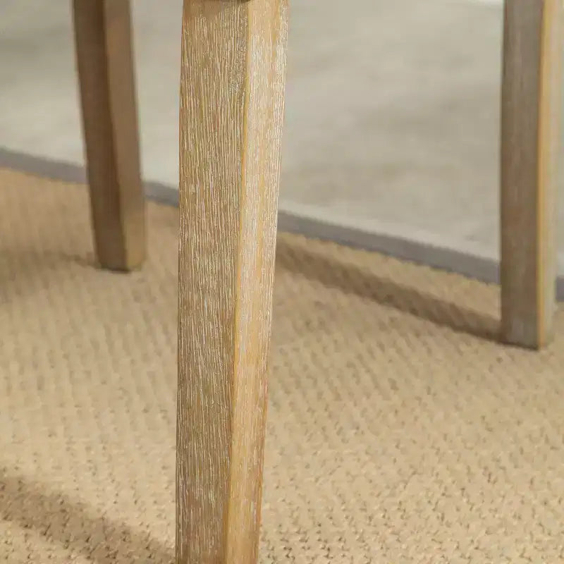 Sedie da Pranzo Imbottite con Schienale Trapuntato, Set da 2 – Struttura in Legno, Poliestere