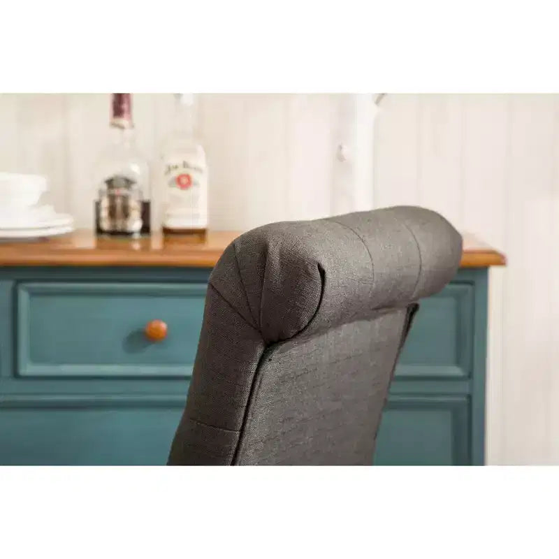 Sedie da Pranzo Imbottite con Schienale Trapuntato, Set da 2 – Struttura in Legno, Poliestere