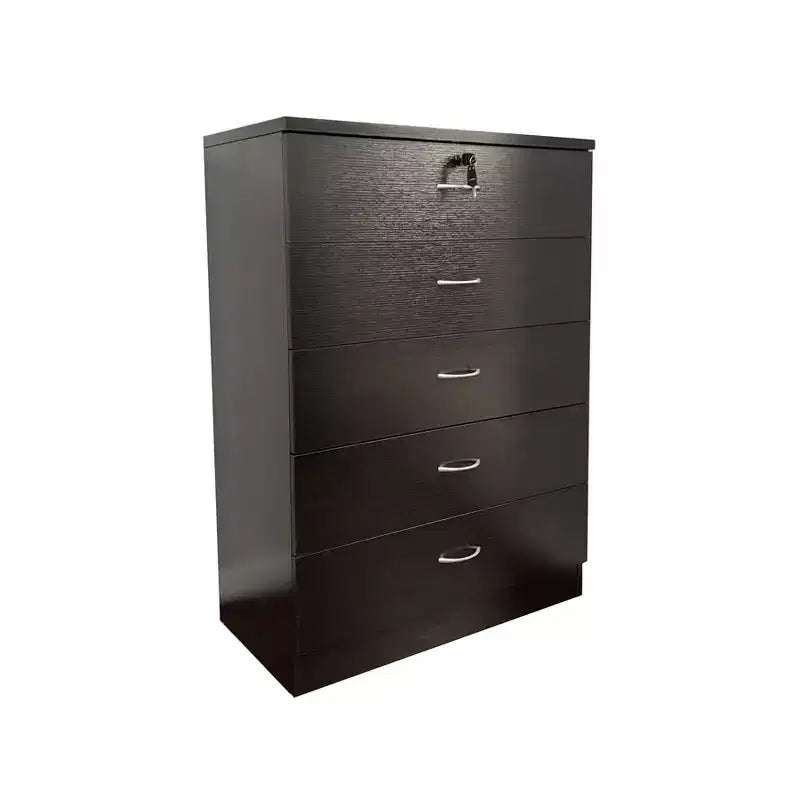Cassettiera a 5 cassetti con guide metalliche silenziose e maniglie in metallo – Truciolato, 78,1 cm L x 41,9 cm P x 109,8 cm A