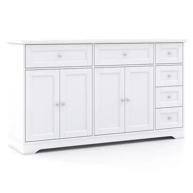 Madia a buffet da 150 cm con 4 ante e 6 cassetti - Bianca
