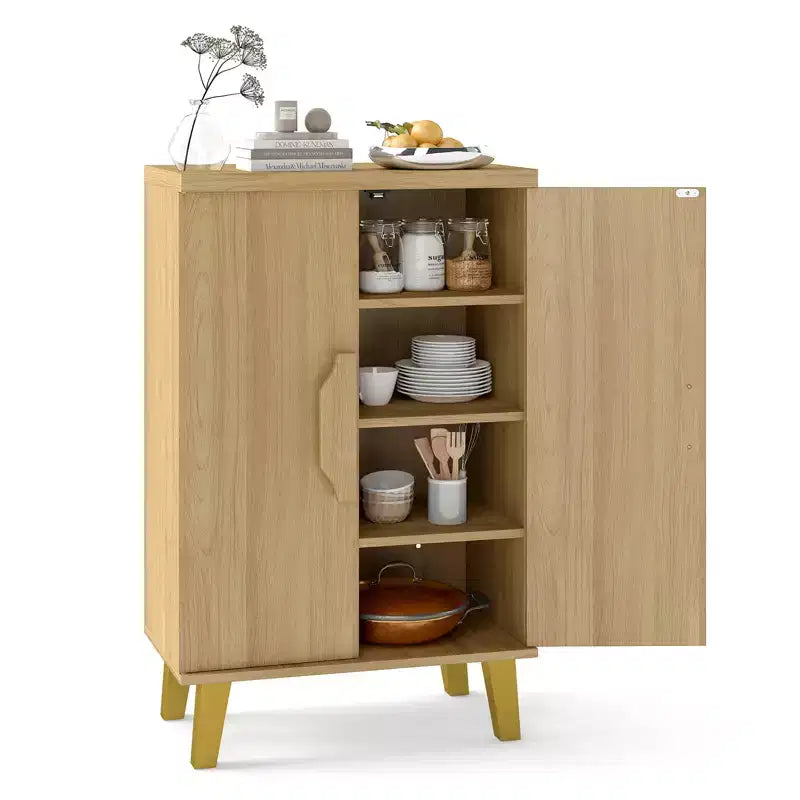 Credenza con Doppie Ante e 3 Ripiani Regolabili