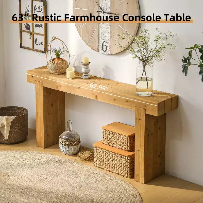 Tavolo consolle stretto da 63 pollici con gambe in legno e piano in MDF