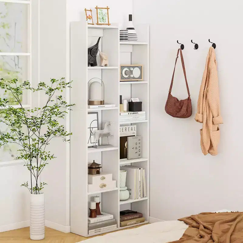 Libreria a 11 Ripiani a Forma di Albero con Kit Antiribaltamento