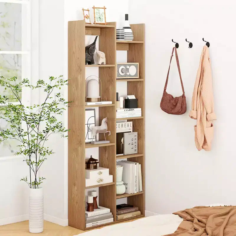 Libreria a 11 Ripiani a Forma di Albero con Kit Antiribaltamento