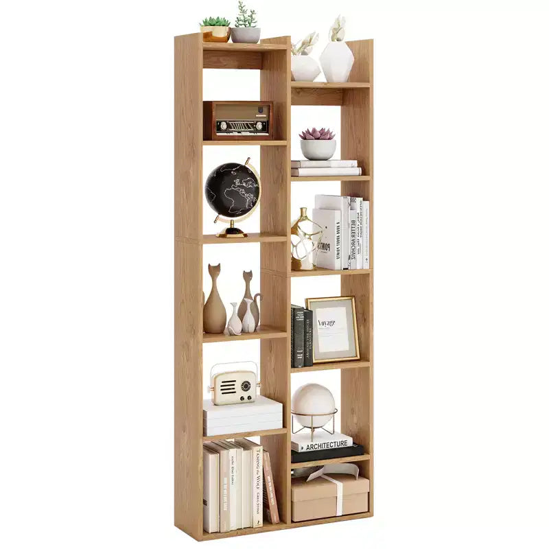 Libreria a 11 Ripiani a Forma di Albero con Kit Antiribaltamento