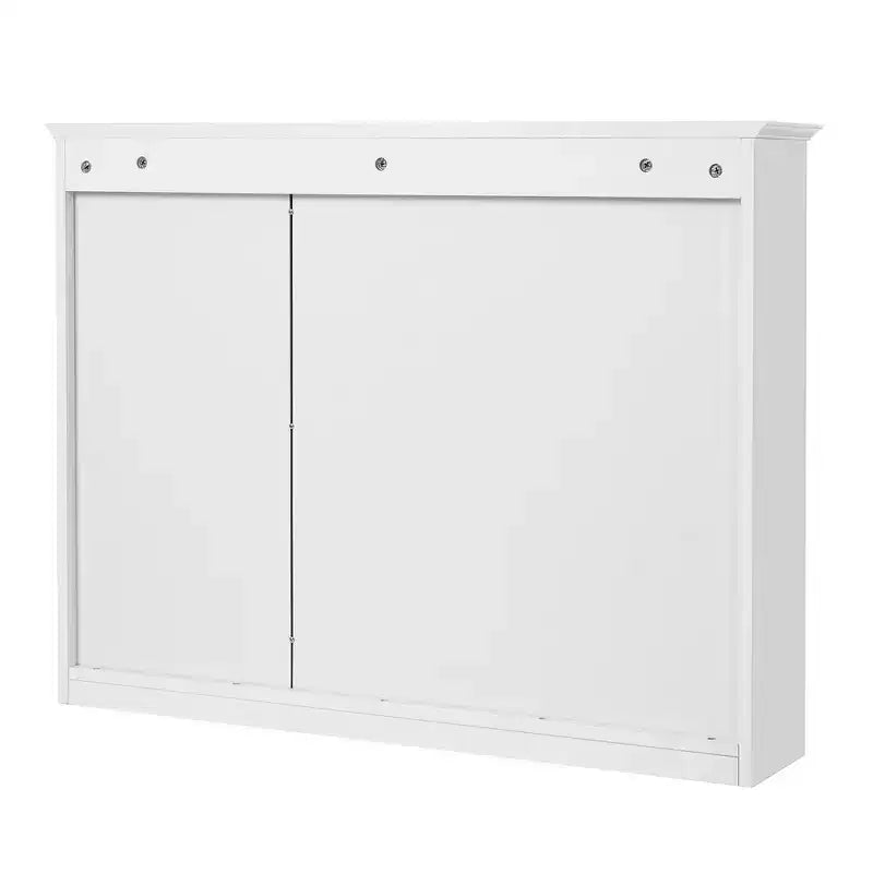 Pensile bagno a specchio con contenitore - Bianco