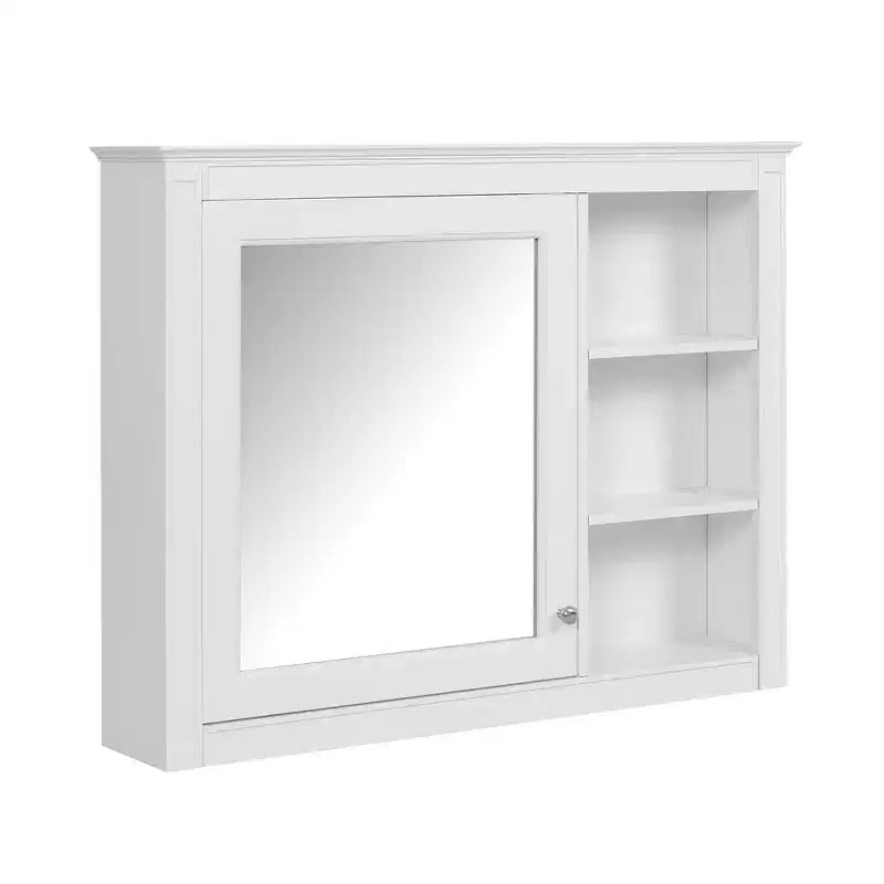Pensile bagno a specchio con contenitore - Bianco