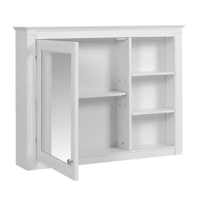 Pensile bagno a specchio con contenitore - Bianco