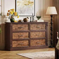 Cassettiera stile coloniale a 6 cassetti profondi – Legno ingegnerizzato, 119 cm L x 40 cm P x 85 cm H