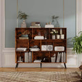 10-Cube Storage Shelf Bookcase, Wood Cube Storage Organizer, Wooden 3-Tier Bookcase for Living Room/Office, Display Cabinet, Home Decor Storage Cubes
