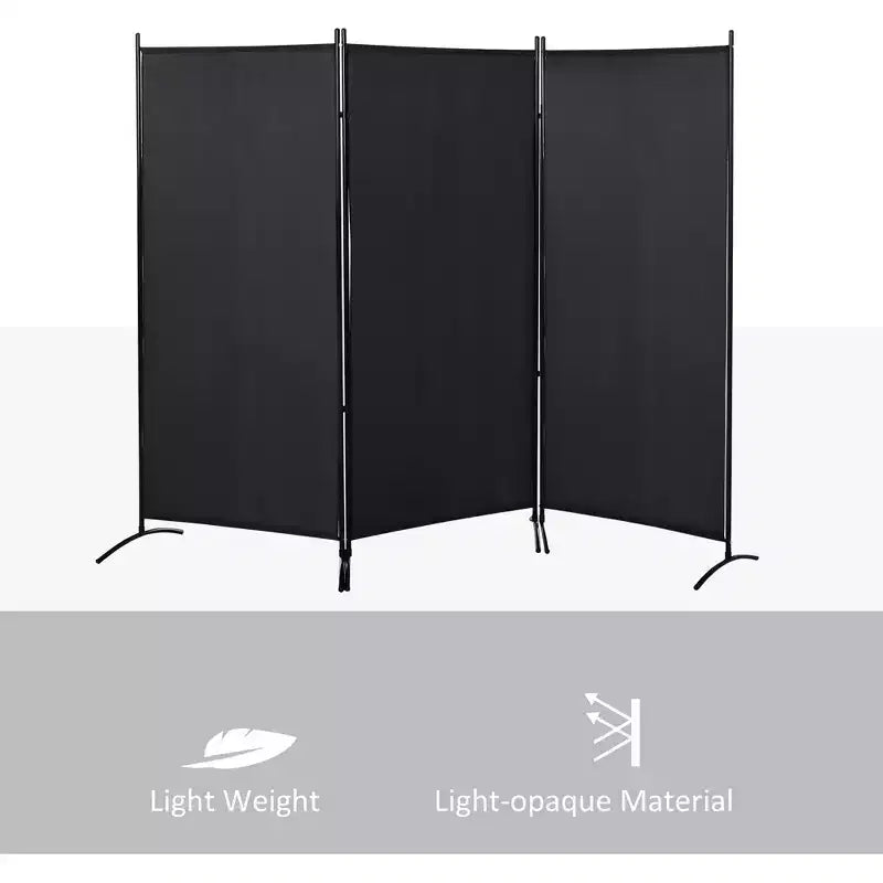 Divisorio Pieghevole a 3 Pannelli – Struttura in Acciaio Verniciato a Polvere, 99.5"L x 71.75"A