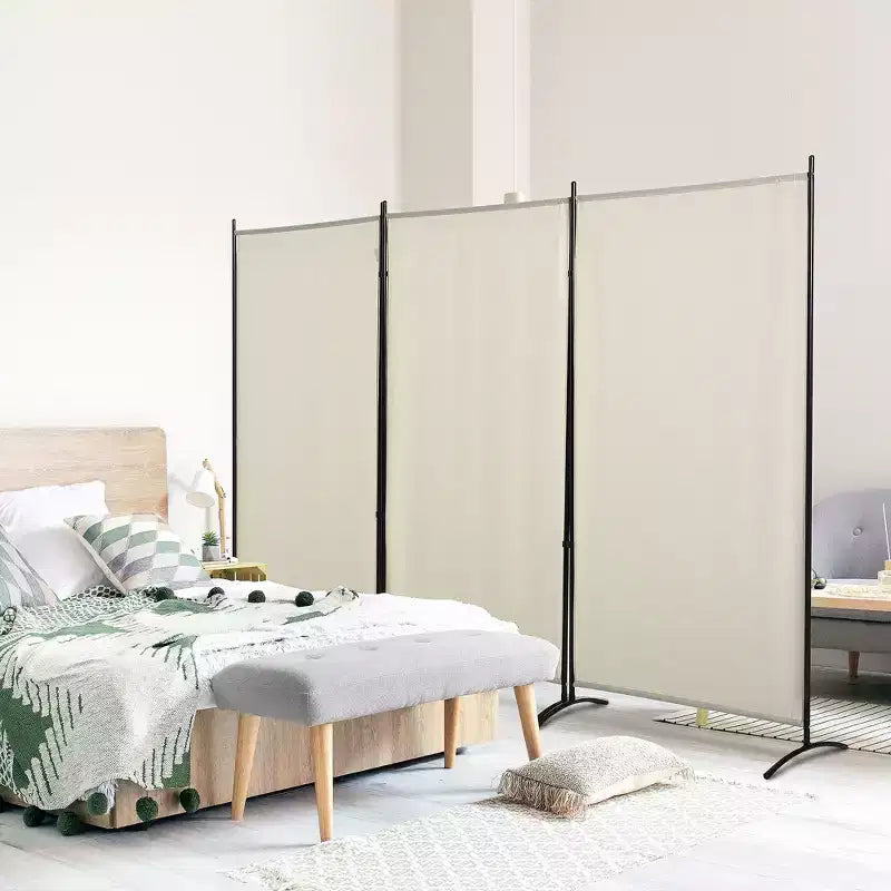 Divisorio Pieghevole a 3 Pannelli – Struttura in Acciaio Verniciato a Polvere, 99.5"L x 71.75"A