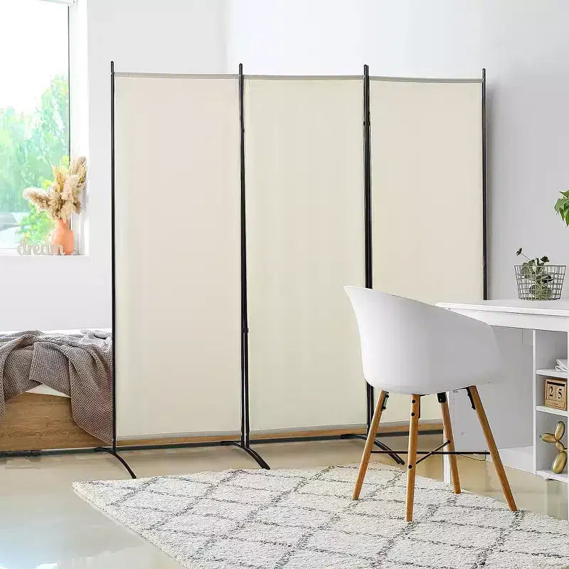 Divisorio Pieghevole a 3 Pannelli – Struttura in Acciaio Verniciato a Polvere, 99.5"L x 71.75"A
