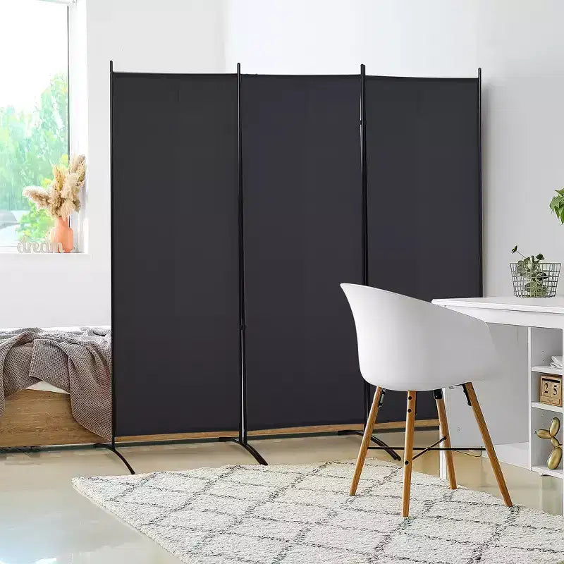 Divisorio Pieghevole a 3 Pannelli – Struttura in Acciaio Verniciato a Polvere, 99.5"L x 71.75"A