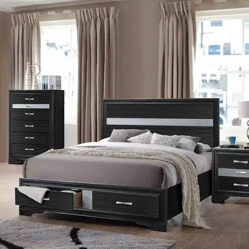 Letto a piattaforma con cassetti portaoggetti integrati – Struttura in legno e composito di legno, Queen 63"L x 84"P x 50"A