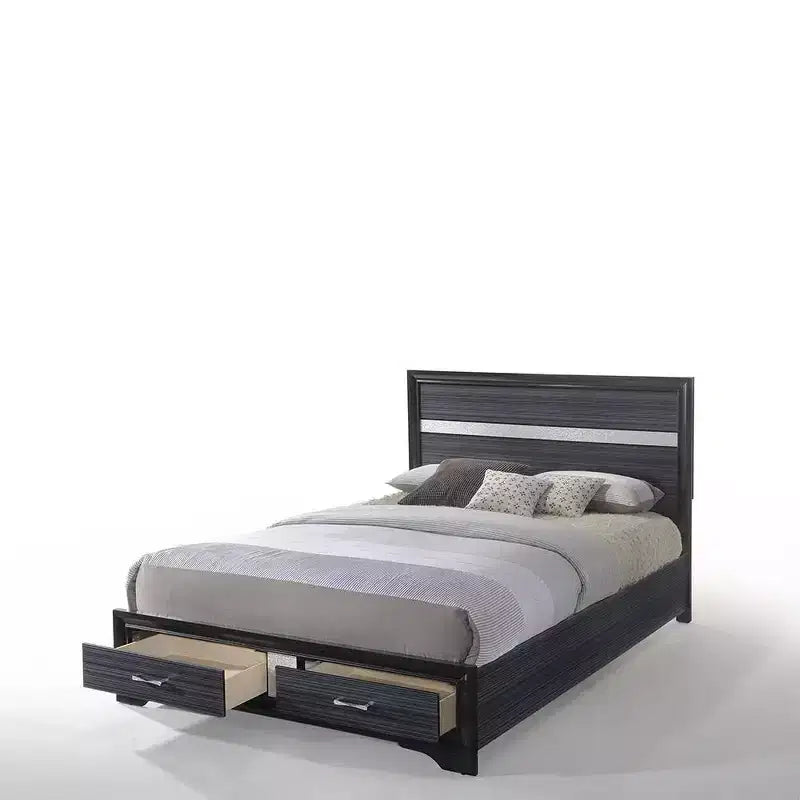 Letto a piattaforma con cassetti portaoggetti integrati – Struttura in legno e composito di legno, Queen 63"L x 84"P x 50"A